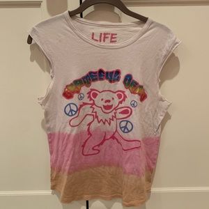 Grateful Dead Tie-Dye Tank Top - Pink/White/Brown